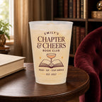 Personalized Book Club Frosted Cups, Custom Reading Group Cups, Books and Bubbly Party Favors, Book Lover Hostess Gift