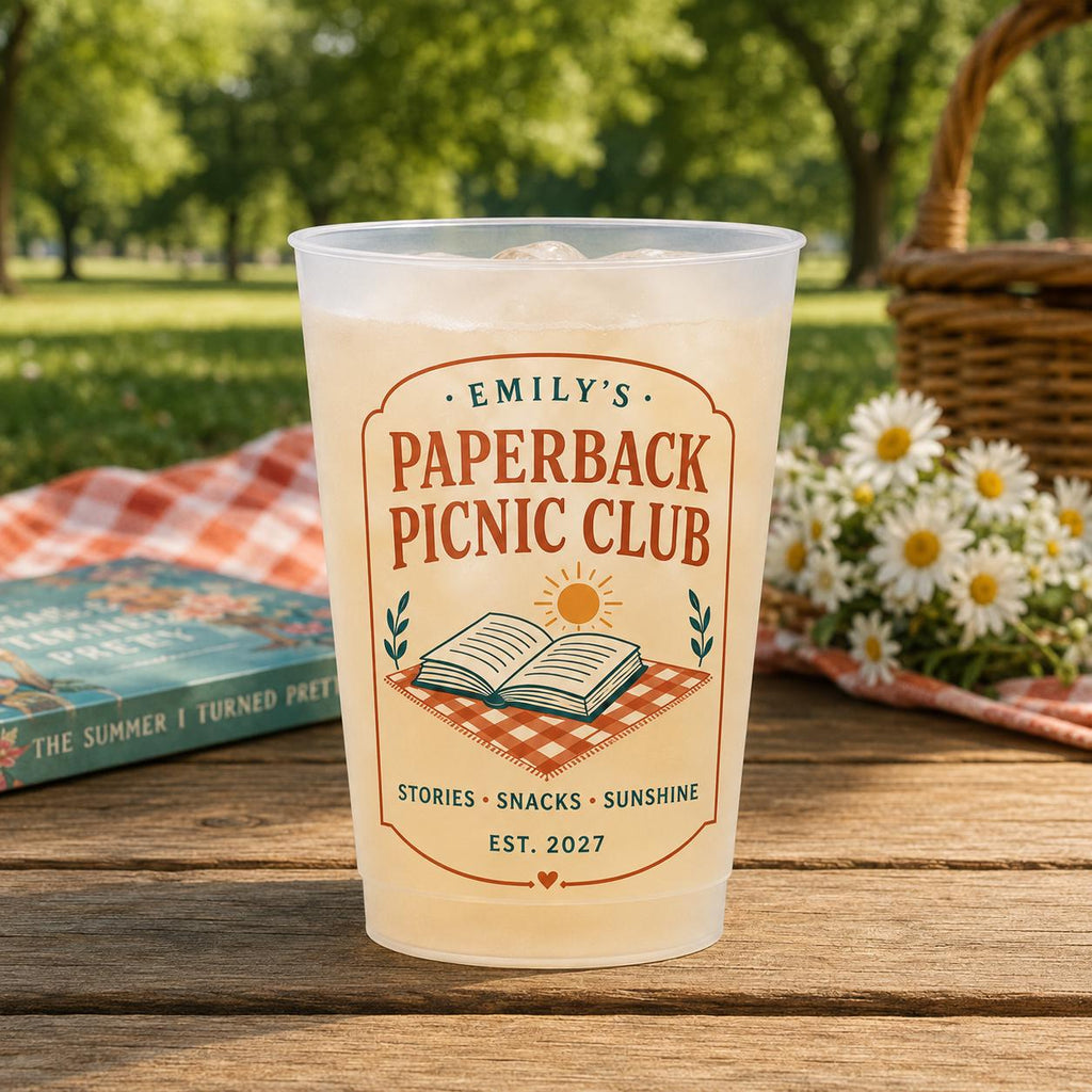 Personalized Book Club Frosted Cups, Custom Reading Group Cups, Books and Bubbly Party Favors, Book Lover Hostess Gift