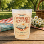 Personalized Book Club Frosted Cups, Custom Reading Group Cups, Books and Bubbly Party Favors, Book Lover Hostess Gift