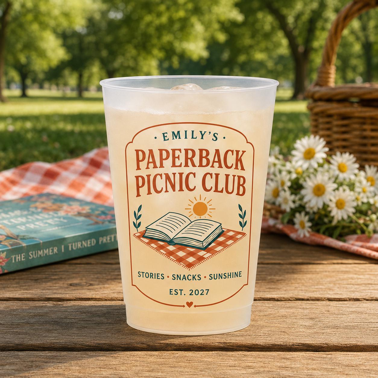 Personalized Book Club Frosted Cups, Custom Reading Group Cups, Books and Bubbly Party Favors, Book Lover Hostess Gift