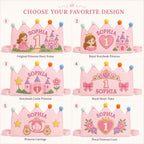 Personalized Princess Birthday Crown, Embroidered Linen-Look Crown, First Birthday Cake Smash Hat, Custom Name Keepsake