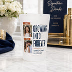 Personalized Wedding Photo Frosted Cups, Then and Now Couple Cups, Custom Childhood Picture Wedding Favors, Bridal Shower Cups