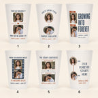 Personalized Wedding Photo Frosted Cups, Then and Now Couple Cups, Custom Childhood Picture Wedding Favors, Bridal Shower Cups