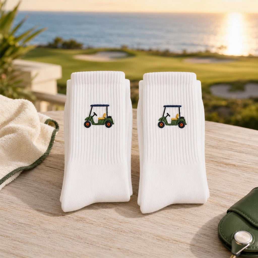 Personalized Golf Socks 3 Pack, Custom Initial Embroidered Crew Socks, Build Your Own Golf Gift for Dad Husband Grandpa Golfer