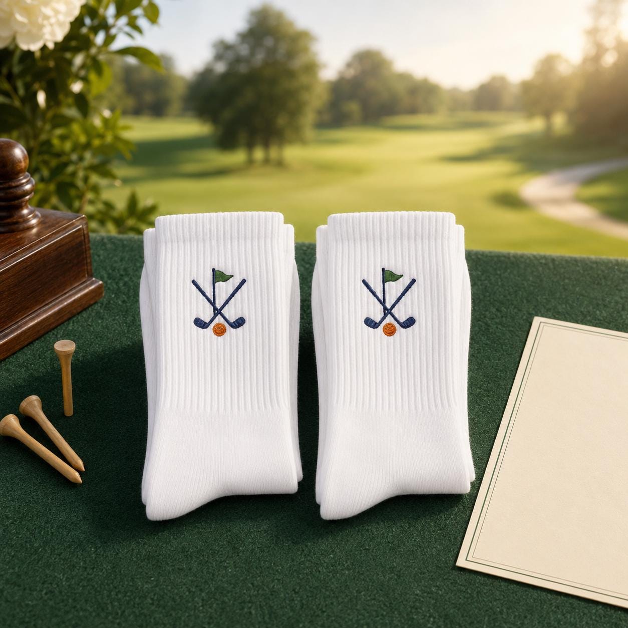 Personalized Golf Socks 3 Pack, Custom Initial Embroidered Crew Socks, Build Your Own Golf Gift for Dad Husband Grandpa Golfer
