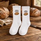 Personalized Bakery Embroidered Socks, Custom Baker Name Crew Socks, Pastry Chef Gift, Bakery Owner Gift, Baking Lover Socks