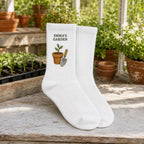 Personalized Garden Embroidered Socks, Custom Name Gardener Gift, Garden Lover Socks, Plant Mom Gift, Gardening Club Socks