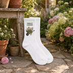 Personalized Garden Embroidered Socks, Custom Name Gardener Gift, Garden Lover Socks, Plant Mom Gift, Gardening Club Socks