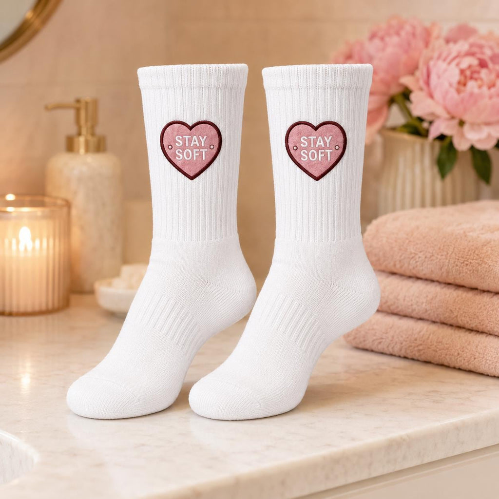 Personalized Heart Embroidered Socks, Custom Secret Message Socks, Valentine Gift for Her, Galentine Best Friend Gift