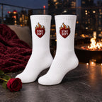 Personalized Heart Embroidered Socks, Custom Secret Message Socks, Valentine Gift for Her, Galentine Best Friend Gift