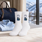 Personalized Ski Club Embroidered Socks, Custom Name Apres Ski Gift, Ski Trip Socks, Winter Cabin Gift, Snow Vacation Group Gift