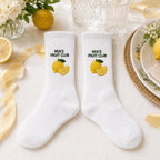 Personalized Fruit Embroidered Socks, Custom Name Summer Fruit Club Socks, Citrus Lover Gift, Farmers Market Gift, Group Socks