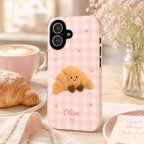 Personalized Cute Plush Phone Case, Custom Name iPhone Case, Kawaii Bunny Bear Star Cake Gingham Phone Cover Gift for Her