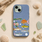 Fishing Phone Case, Colorful Fish iPhone Case, Trout Lake Life Case, Ocean Fish Pattern Phone Cover, Angler Gift