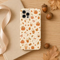 Cute Fall Phone Case, Cozy Pumpkin Ghost Coffee iPhone Case, Autumn Gingham Bow Phone Cover, Kawaii Fall Gift for Her