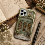 Personalized Bookshop Phone Case, Custom Name iPhone Case, Cozy Bookstore Floral Phone Cover, Book Lover Gift for Her