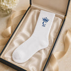 Personalized Family Crest Embroidered Socks, Custom Initial and Established Year Socks, Gift for Dad Grandpa Husband