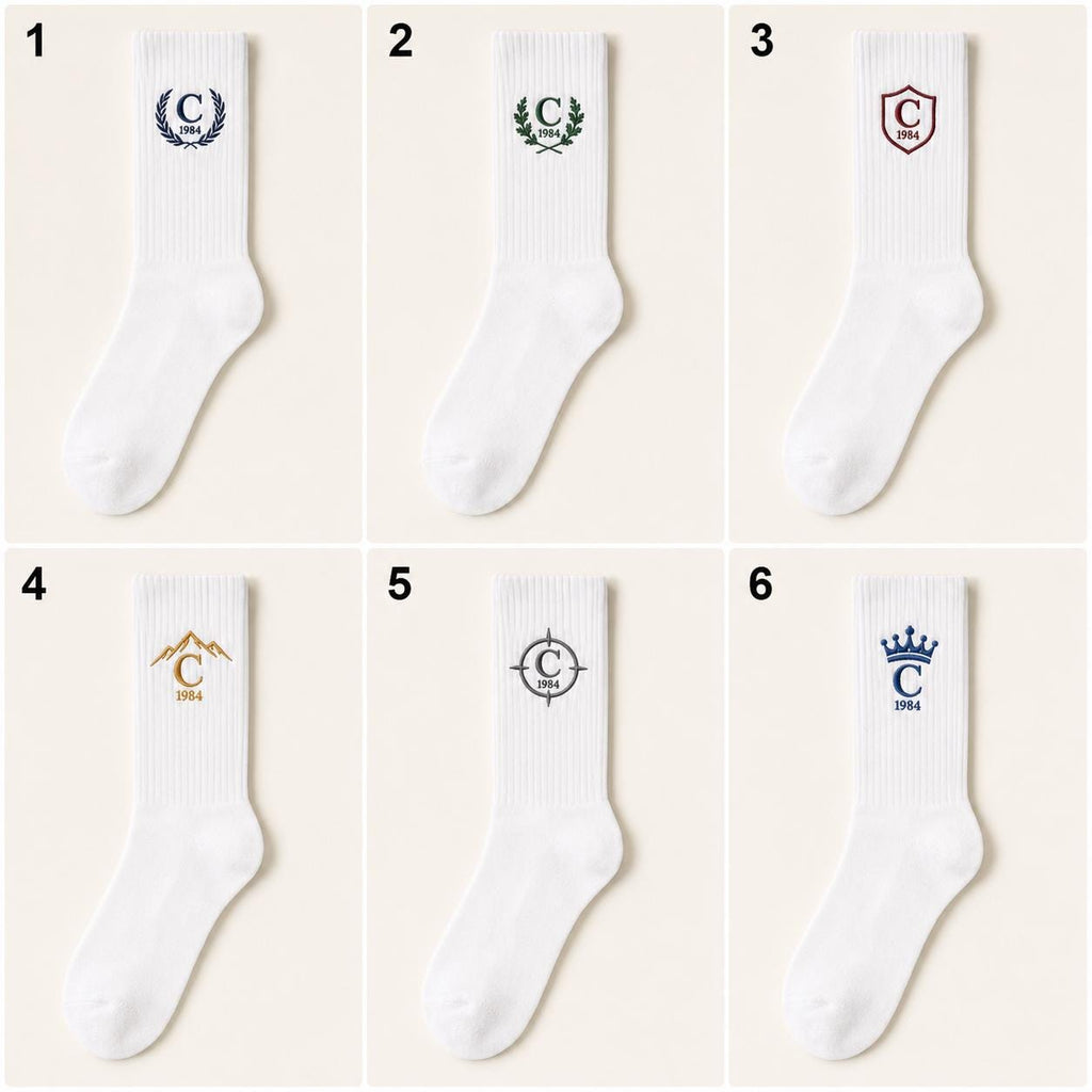 Personalized Family Crest Embroidered Socks, Custom Initial and Established Year Socks, Gift for Dad Grandpa Husband
