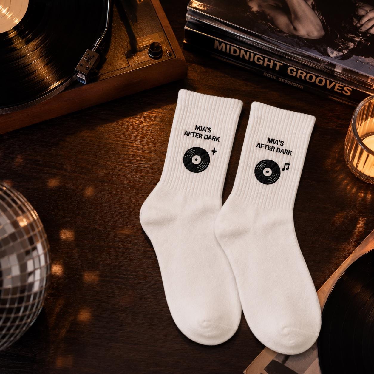 Personalized After Dark Embroidered Socks, Custom Night Out Club Socks, Bachelorette Party Gift, Birthday Girls Night Favors