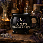 Personalized Midnight Brew Cauldron Mug, Custom Witchy Name Mug, Moon Phase Gothic Coffee Cup, Halloween Gift for Her