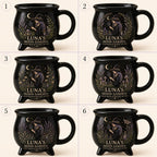 Personalized Witch Cauldron Mug, Custom Moon Garden Mug, Gothic Botanical Halloween Cup, Witchy Gift for Her
