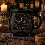 Personalized Midnight Spellkeeper Cauldron Mug, Custom Witch Book Lover Gift, Gothic Apothecary Coffee Cup