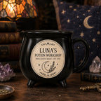 Personalized Potion Workshop Cauldron Mug, Custom Name Witchy Apothecary Cup, Gothic Halloween Gift