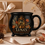 Personalized Autumn Lantern Cauldron Mug, Custom Name Fall Witchy Cup, Moonlit Cottage Halloween Gift