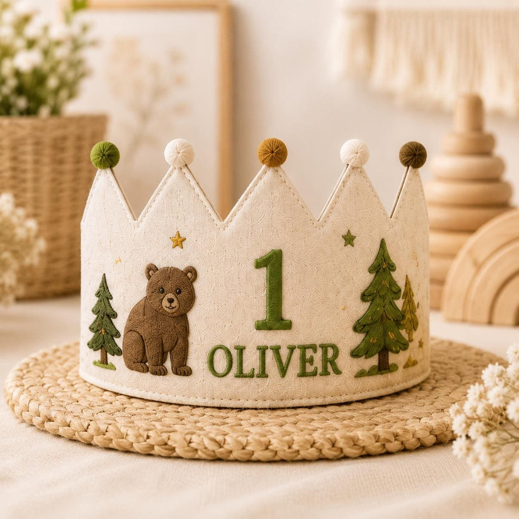 Personalized Little Fisherman Birthday Crown, Embroidered Fishing Crown, Custom Name First Birthday Hat