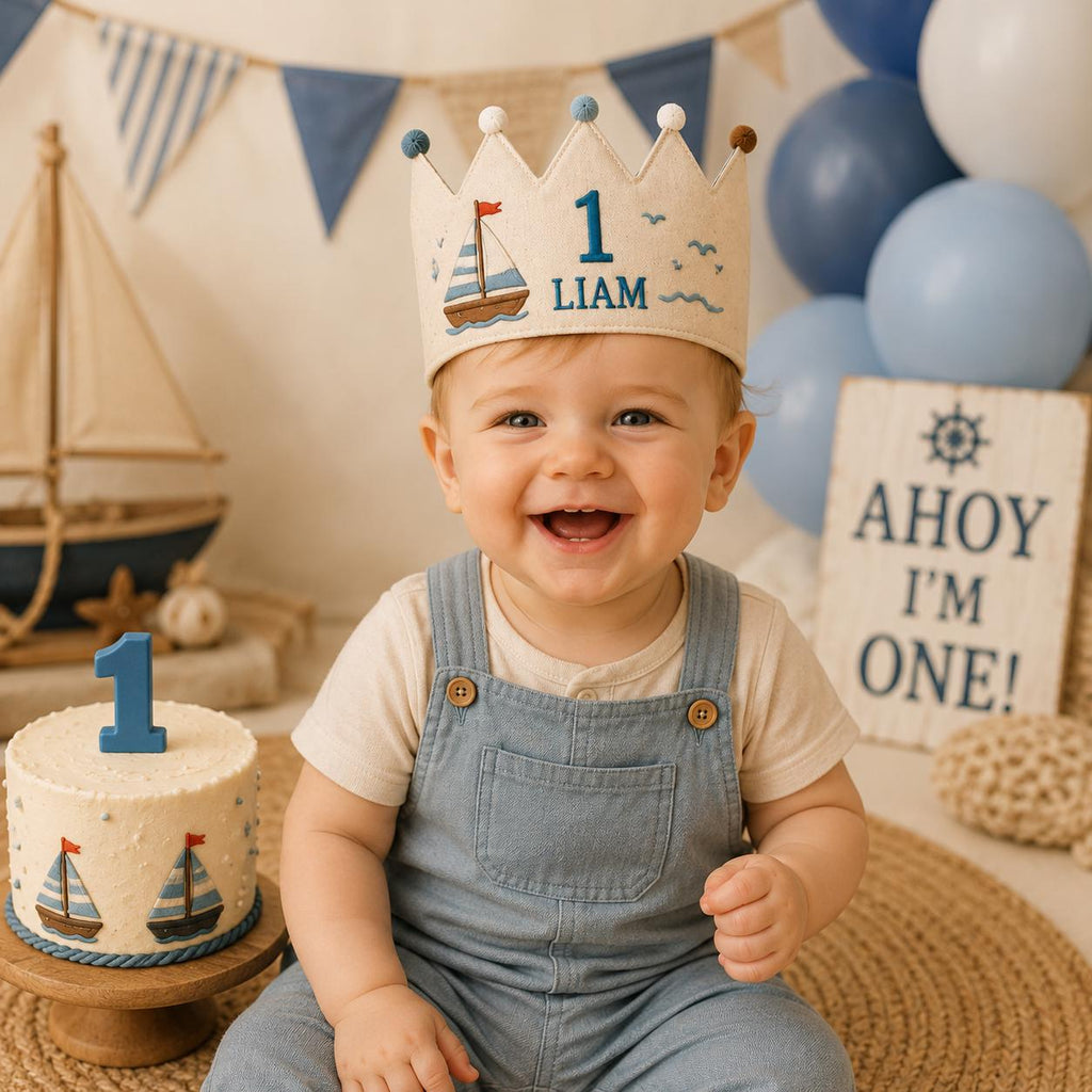 Personalized Pumpkin Birthday Crown, Embroidered Fall Crown, Custom Name Little Pumpkin First Birthday Hat