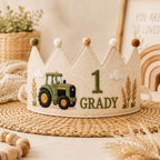 Personalized Pumpkin Birthday Crown, Embroidered Fall Crown, Custom Name Little Pumpkin First Birthday Hat